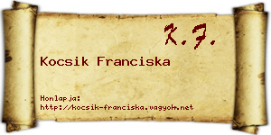 Kocsik Franciska névjegykártya